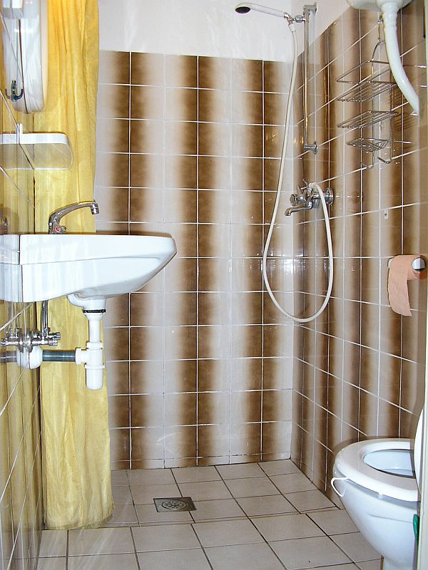 Prizemlje - kupaona: U kupaoni se nalaze: tuš, umivaonik i WC školjka.